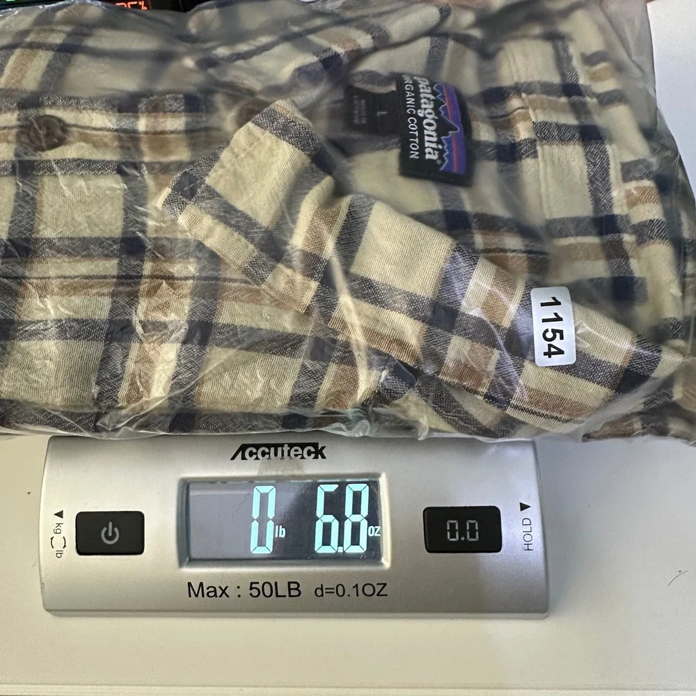 Patagonia Organic Cotton Plaid‎ Long Sleeve Button Down Shirt Mens L Lightweight